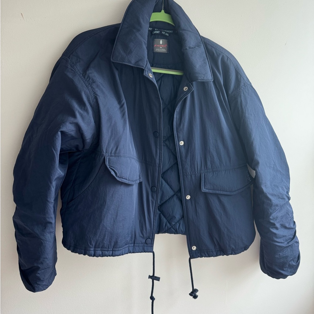 Snag quick! Free People movement XS jacket.Off the Bleachers blue Coaches Jacket